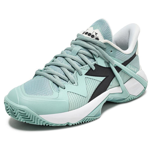 Diadora Women's B.Icon 2 Clay Tennis Shoes Surf Spray and Black