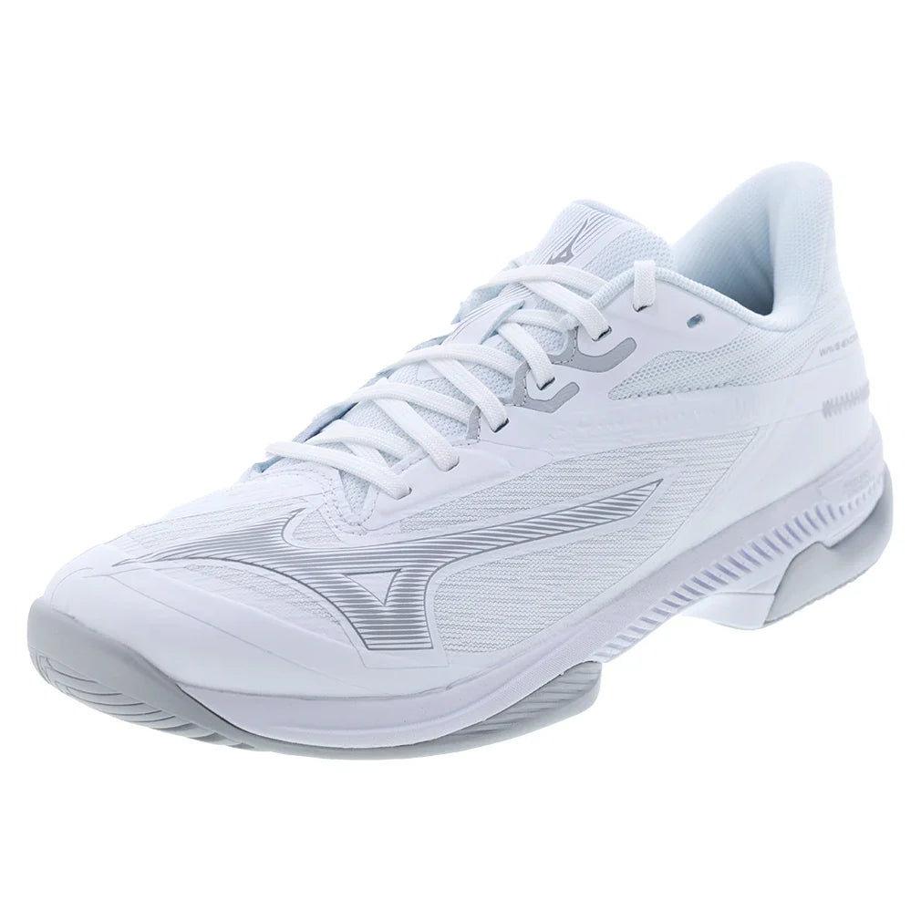 Mizuno Women`s Wave Exceed Court AC Tennis Shoes White and Ultimate Grey