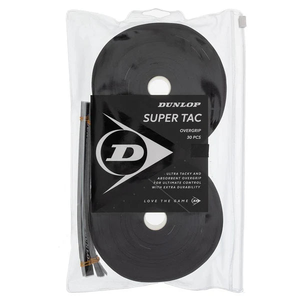 Dunlop Super Tac Tennis Overgrip 30 Pack Black
