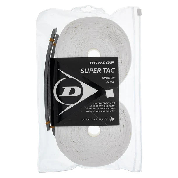 Dunlop Super Tac Tennis Overgrip 30 Pack White