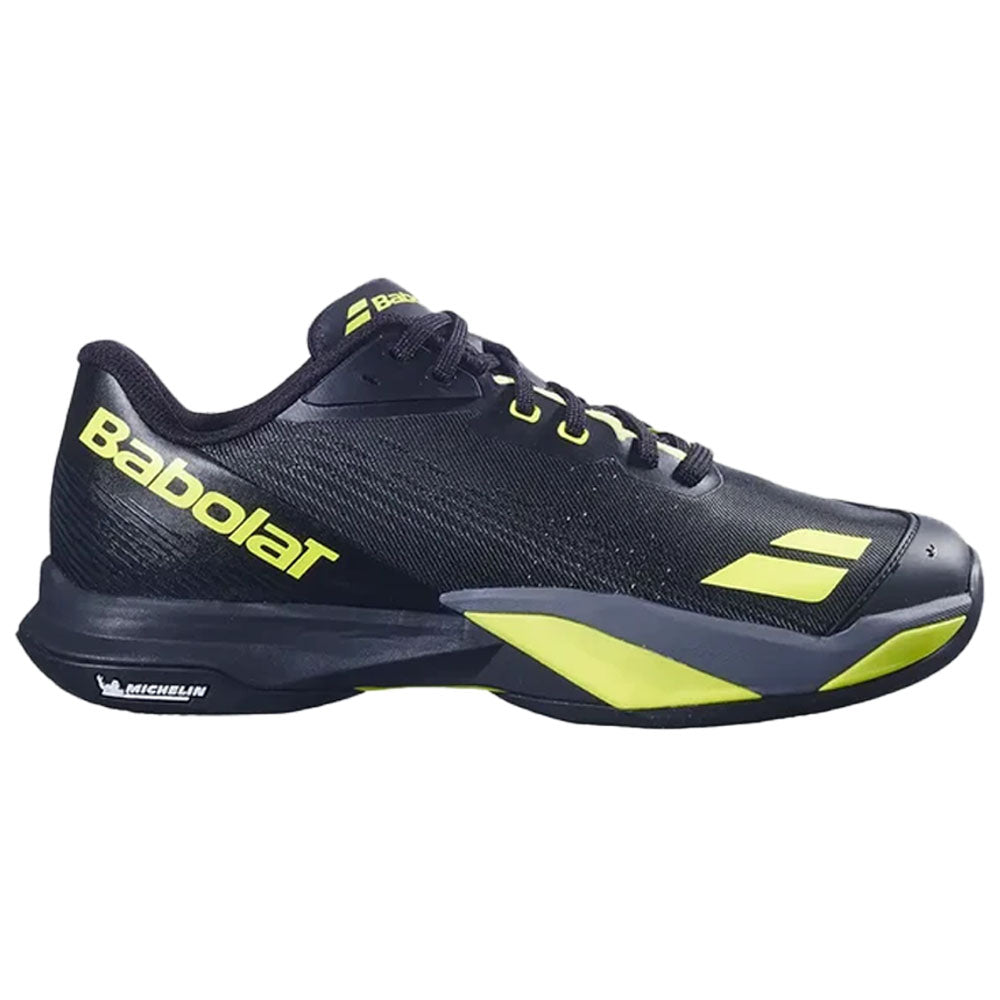 Babolat Men's CLAY Court Jet Mach 4 Tennis Shoes Black and Aero