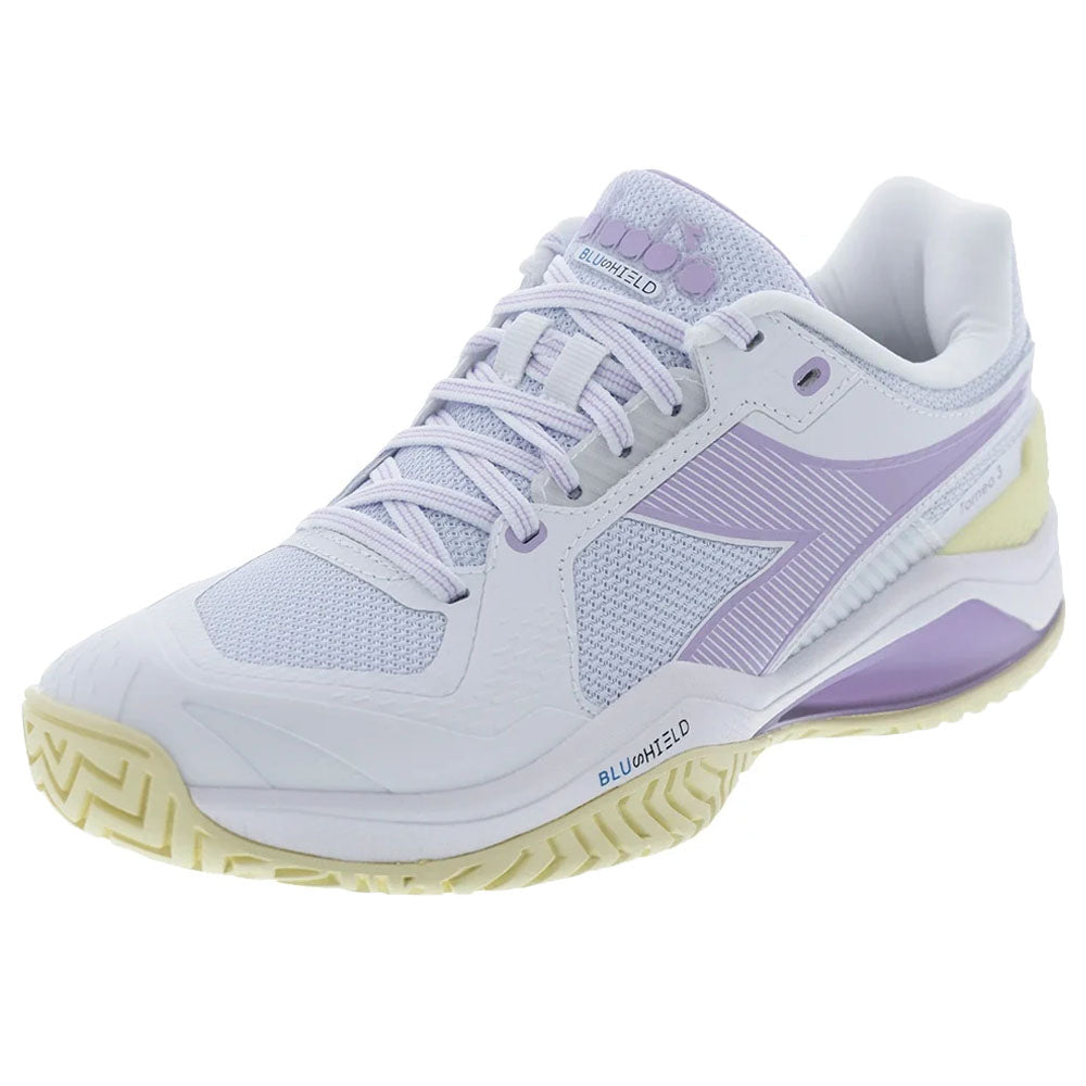 Diadora Women's Blushield Torneo 3 AG Tennis Shoes White/Orchid Bloom
