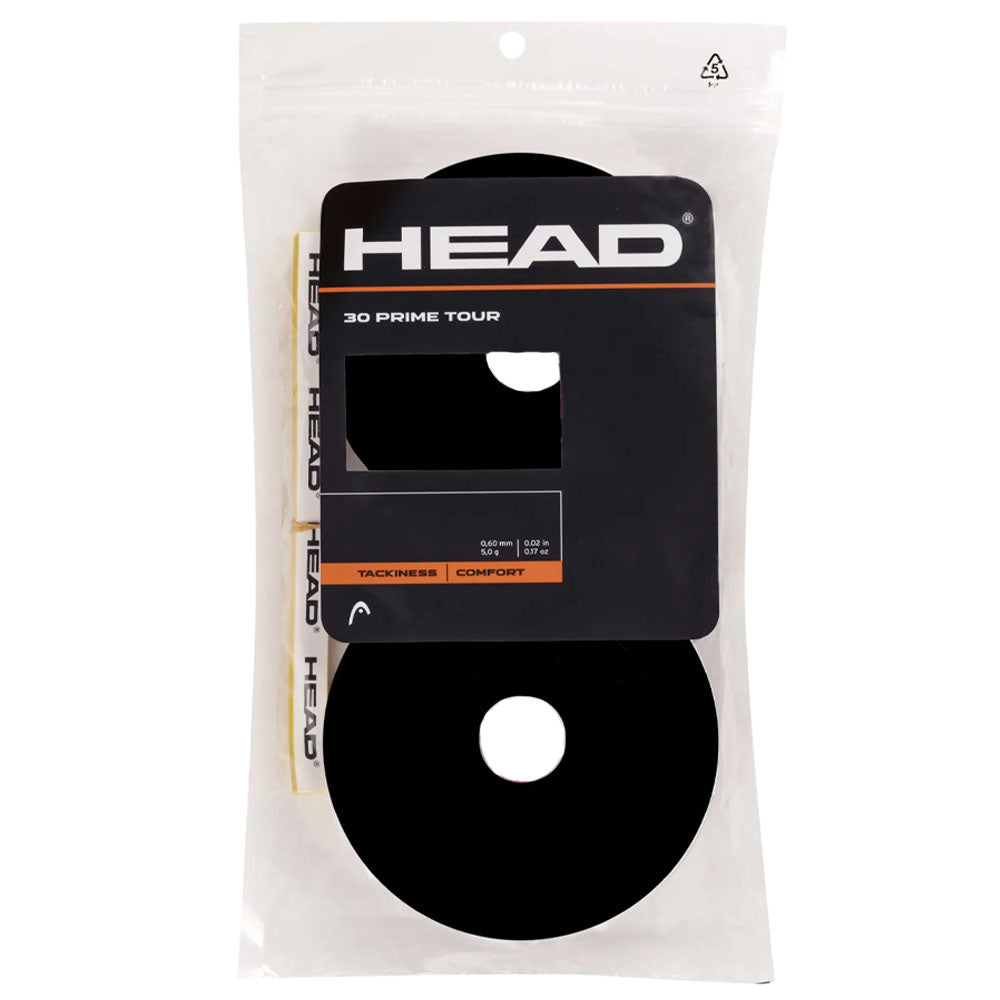 HEAD Prime Tour 30 Tennis Overgrip ,Black