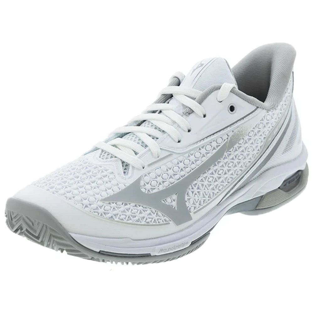 Mizuno Women's CLAY Court Wave Exceed Tour 7 Court Tennis Shoes White/Harbor Mist