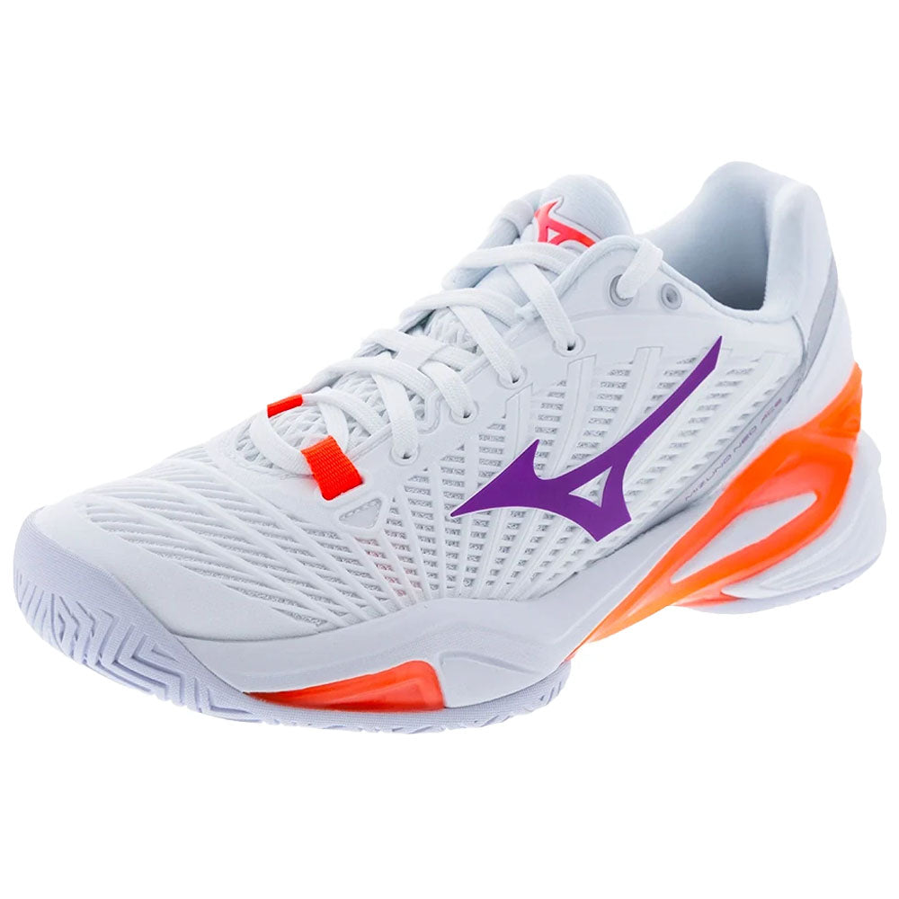 Mizuno Women's Neo Ace AC Tennis Shoes White/Dahlia