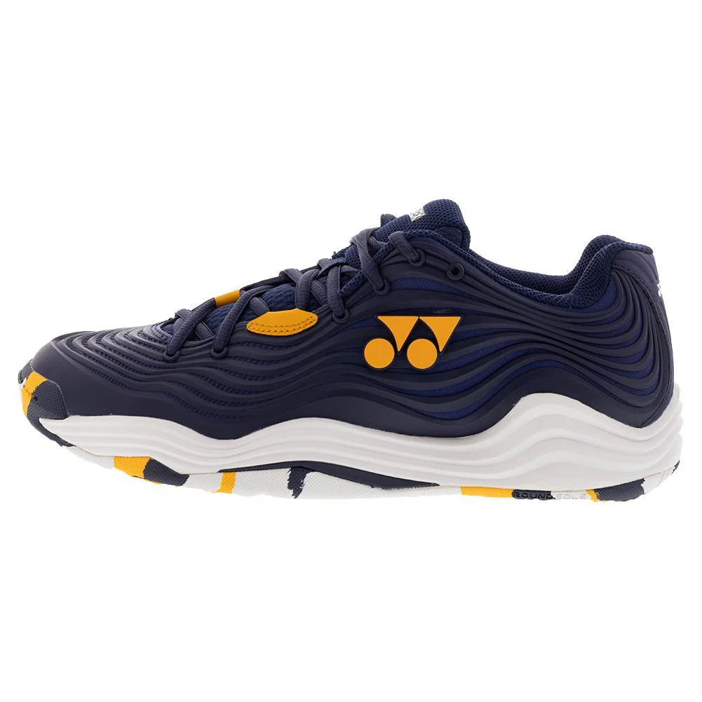 Yonex Men's FUSIONREV 5 Tennis Shoes Navy and Orange
