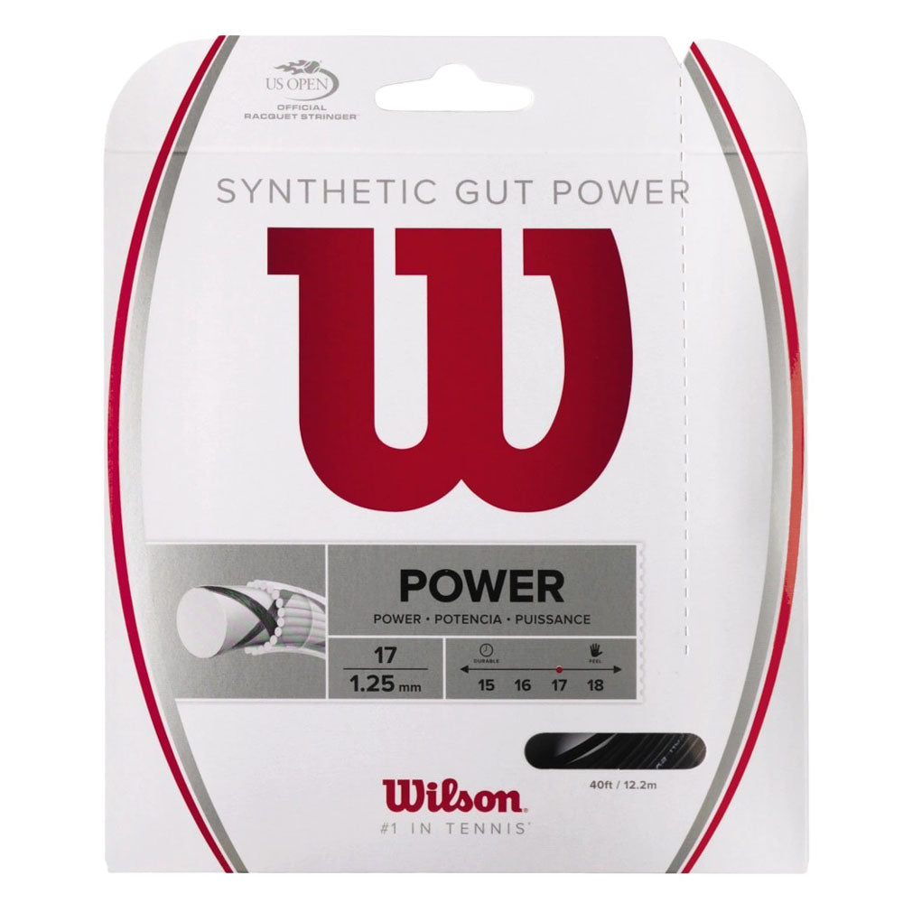 Wilson Synthetic Gut Power 17G Tennis String - Black
