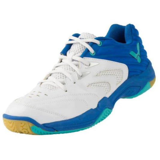 Victor A630 AF Unisex Badminton Shoe (White & Sodalite Blue)