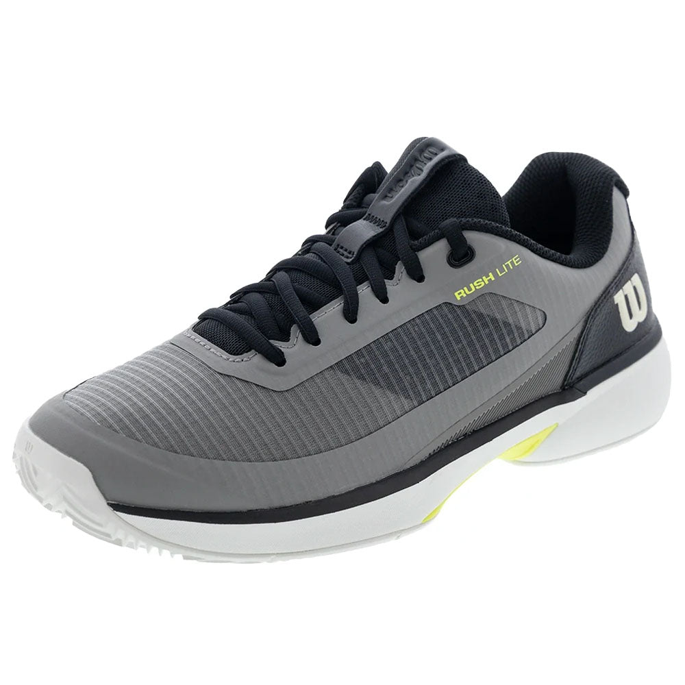 Wilson Men's CLAY Court RUSH LITE 5 Tennis Shoes Titanium/Snow White