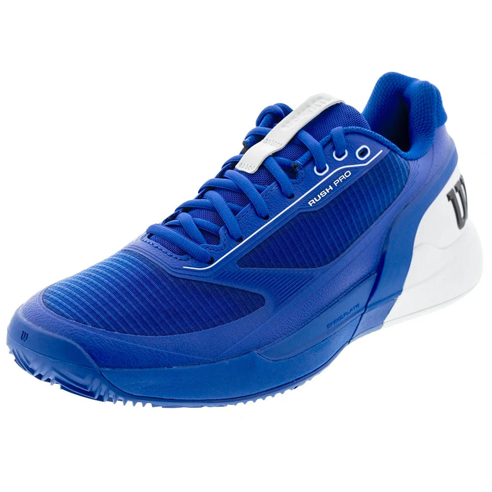 Wilson Men's CLAY Court Rush Pro 5 Tennis Shoes Deja Vu Blue/White