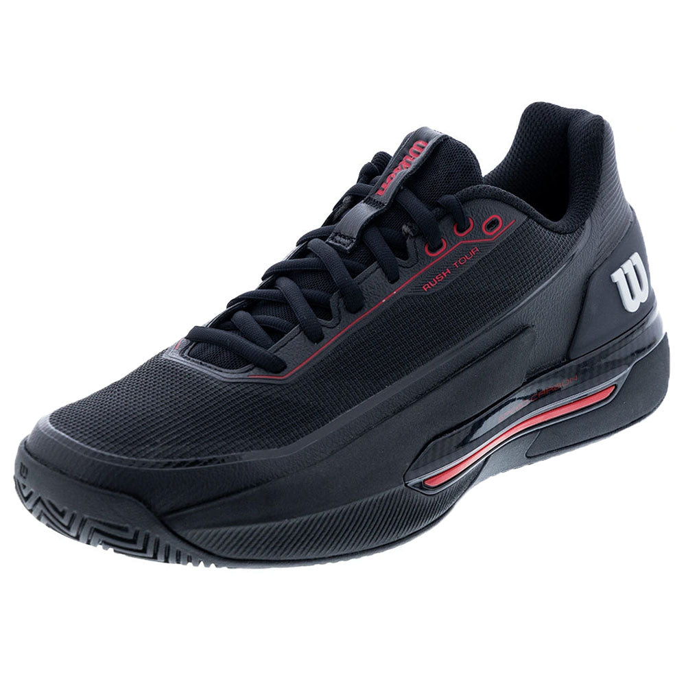 Wilson Men's RUSH TOUR 5 CTC Tennis Shoes Black/Wilson Red