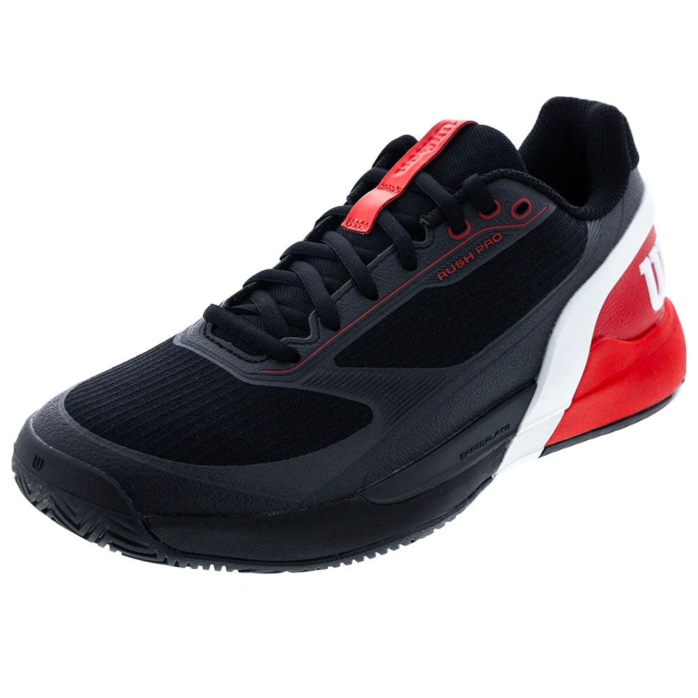 Wilson Men's Rush Pro 5 Tennis Shoes Black/Infrared