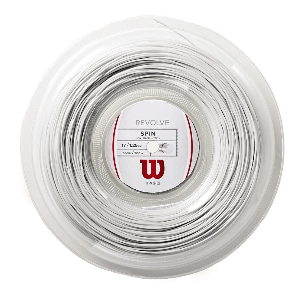 Wilson Revolve 17G Tennis String - 200m Reel - White