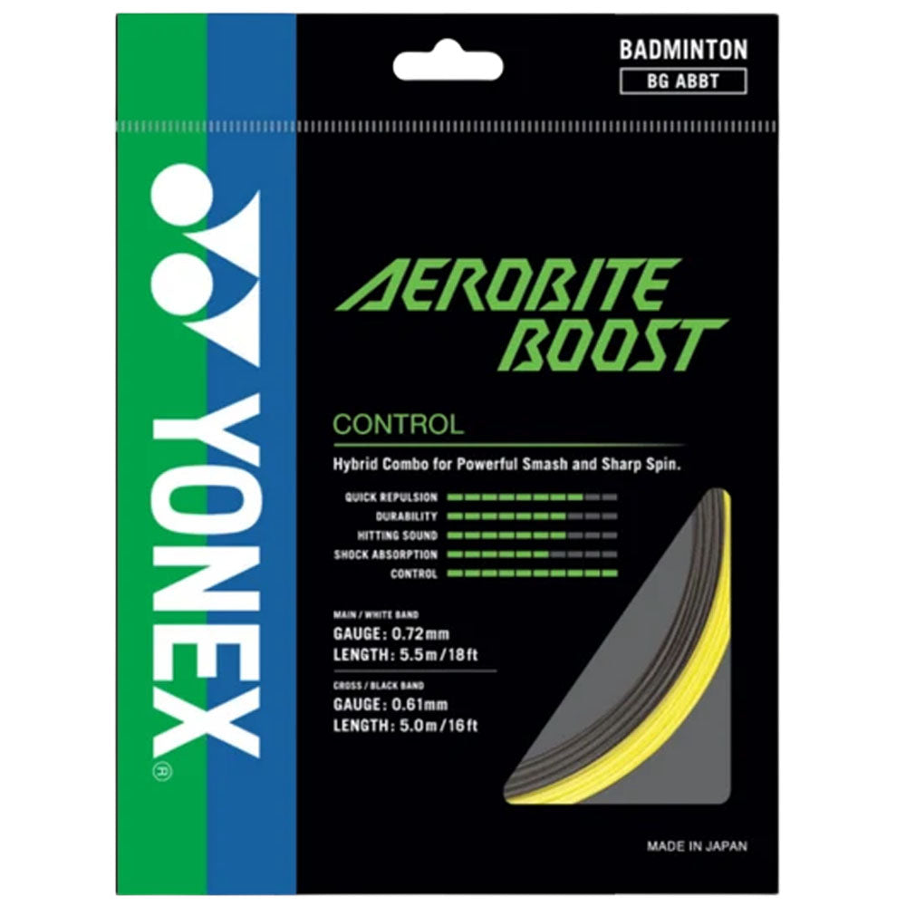Yonex Aerobite Boost Badminton String , Gray/Yellow