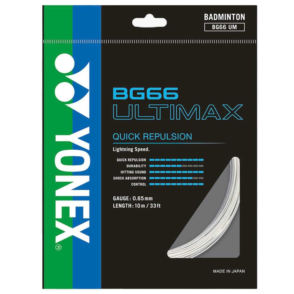 Yonex BG 66 Ultimax Badminton String , Metallic White