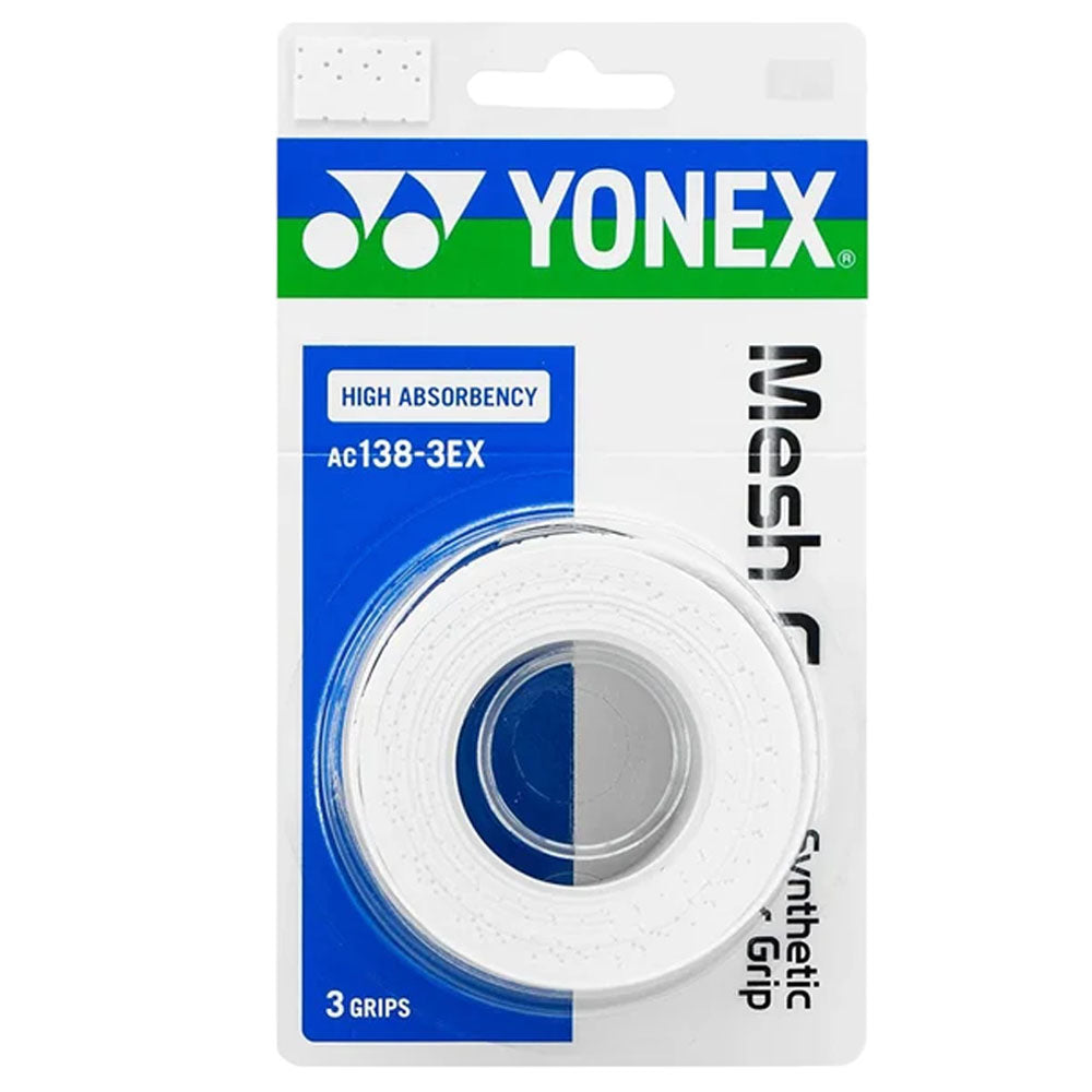 Yonex Mesh Grap for Badminton (3 Pack) , White