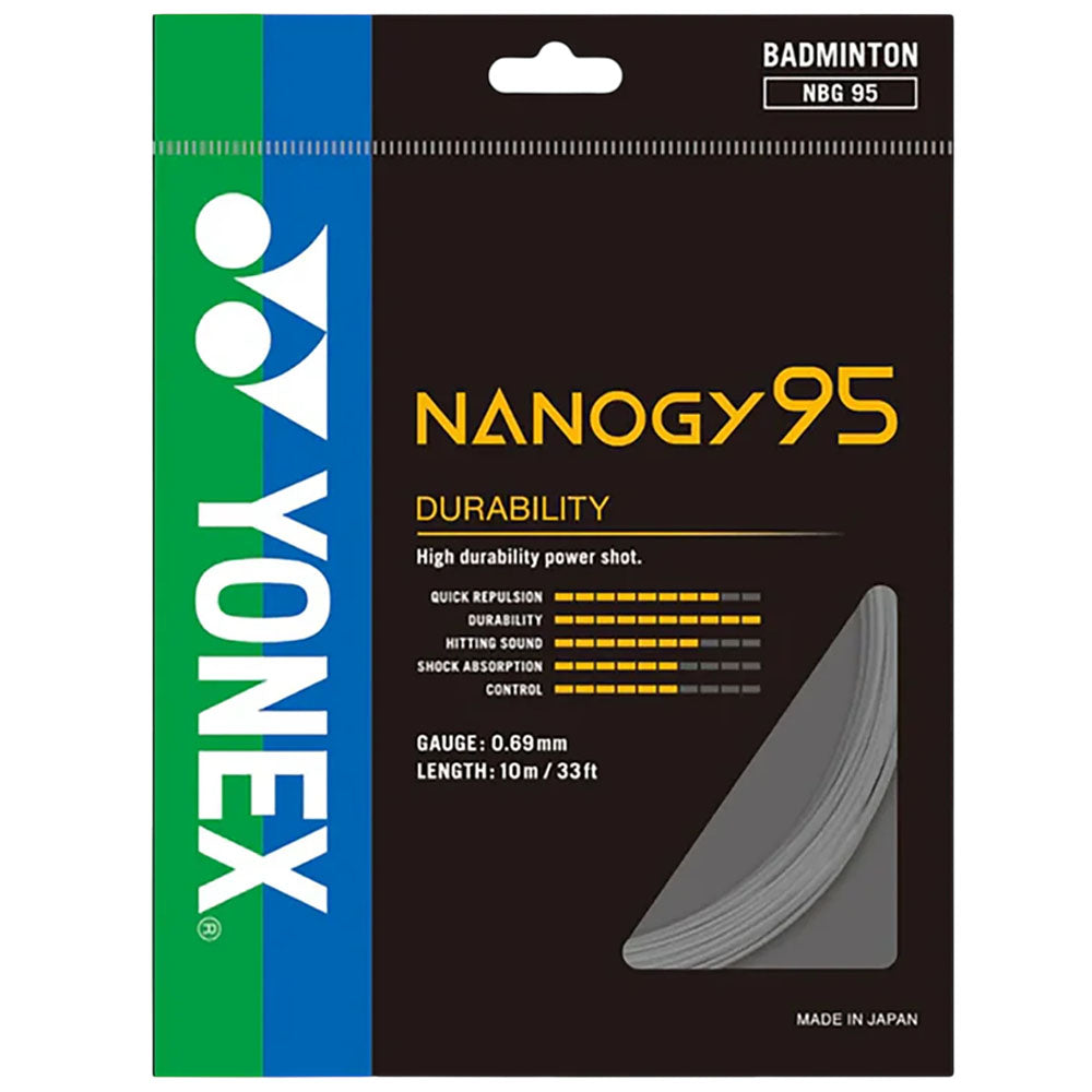 Yonex Nanogy 95 Badminton String , Silver Gray