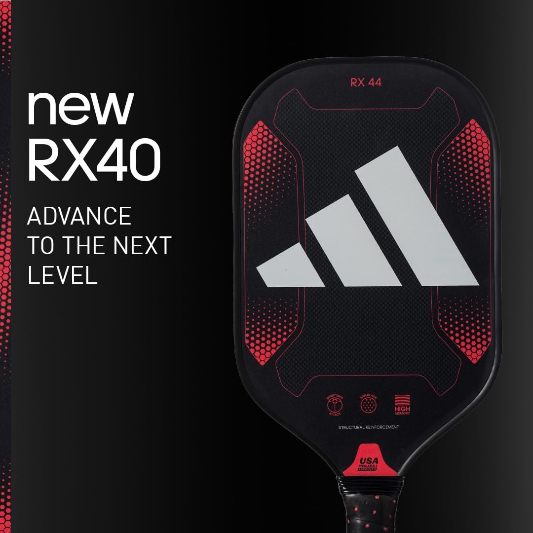 Adidas RX 44 Pickleball Paddle -Fiberglass Surface-Classic Multilayer Construction-HD Polypropylene Honeycomb Core-Features Spinblade Grit-Designed for Intermediate to Advanced Players-USAPA Approved