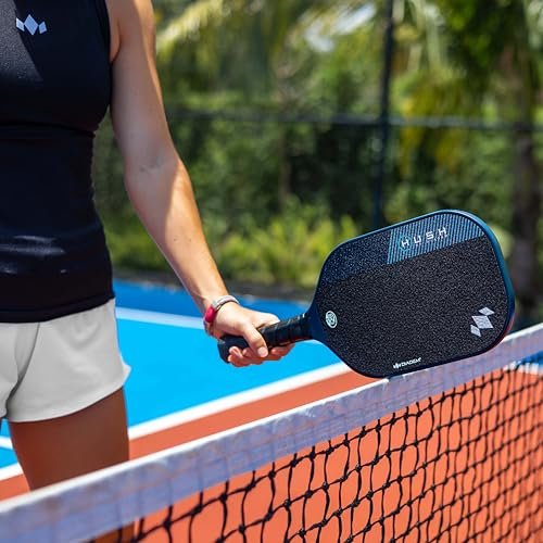 Diadem Hush | Quiet Pickleball Paddle, Double Thermoformed, Carbon Fiber Core, Power, Precision, Anti-Dampening Kraibon Technology (Black)