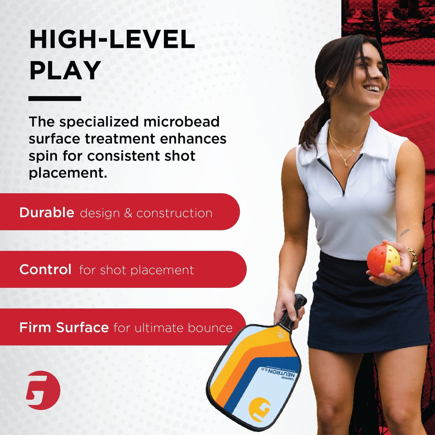 GAMMA Pickleball Paddles, Quantum Series, Micron 5.0, Neutron 5.0, Voltage 5.0, Atomic 5.0, USAPA Approved, Graphite Pickleball Paddle, Polypropylene Core, Honeycomb Grip, Great Feel, More Control