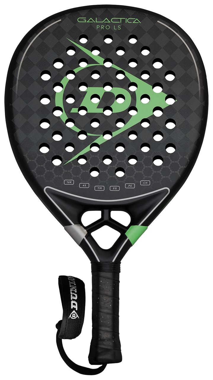 Dunlop Sports Galactica Pro LS Padel Racket, Black/Green V25