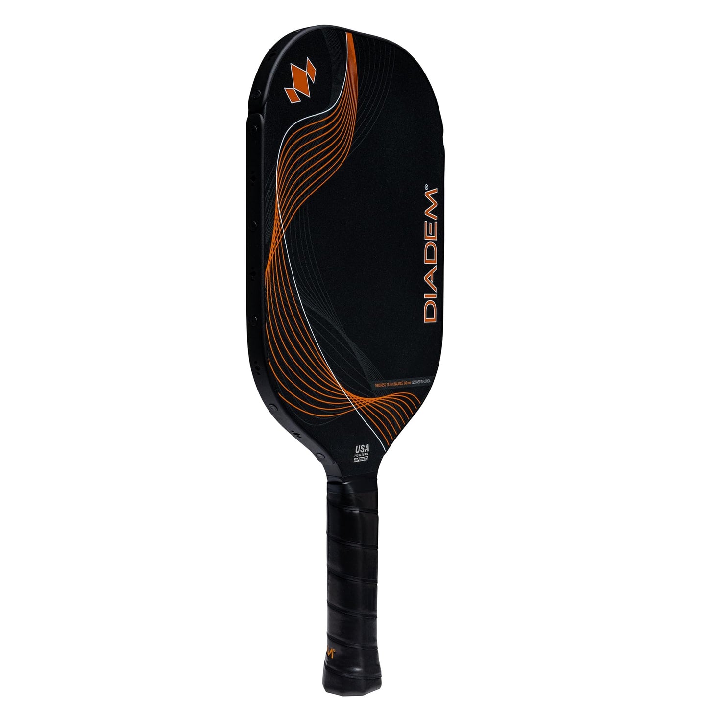 Diadem Icon Infinity Pro Pickleball Paddle | USAPA Approved | Dual Foam Core & Carbon Fiber | Maximum Power, Control, and Spin | High Performance with Replaceable Edge Guard (Inferno Orange)