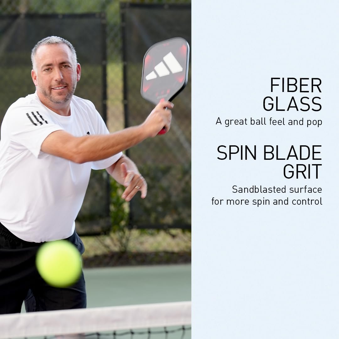 Adidas RX 44 Pickleball Paddle -Fiberglass Surface-Classic Multilayer Construction-HD Polypropylene Honeycomb Core-Features Spinblade Grit-Designed for Intermediate to Advanced Players-USAPA Approved