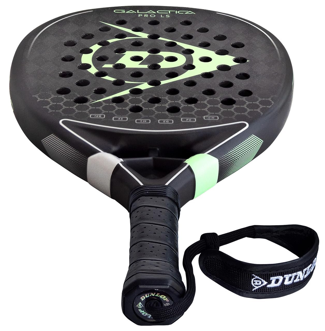 Dunlop Sports Galactica Pro LS Padel Racket, Black/Green V25