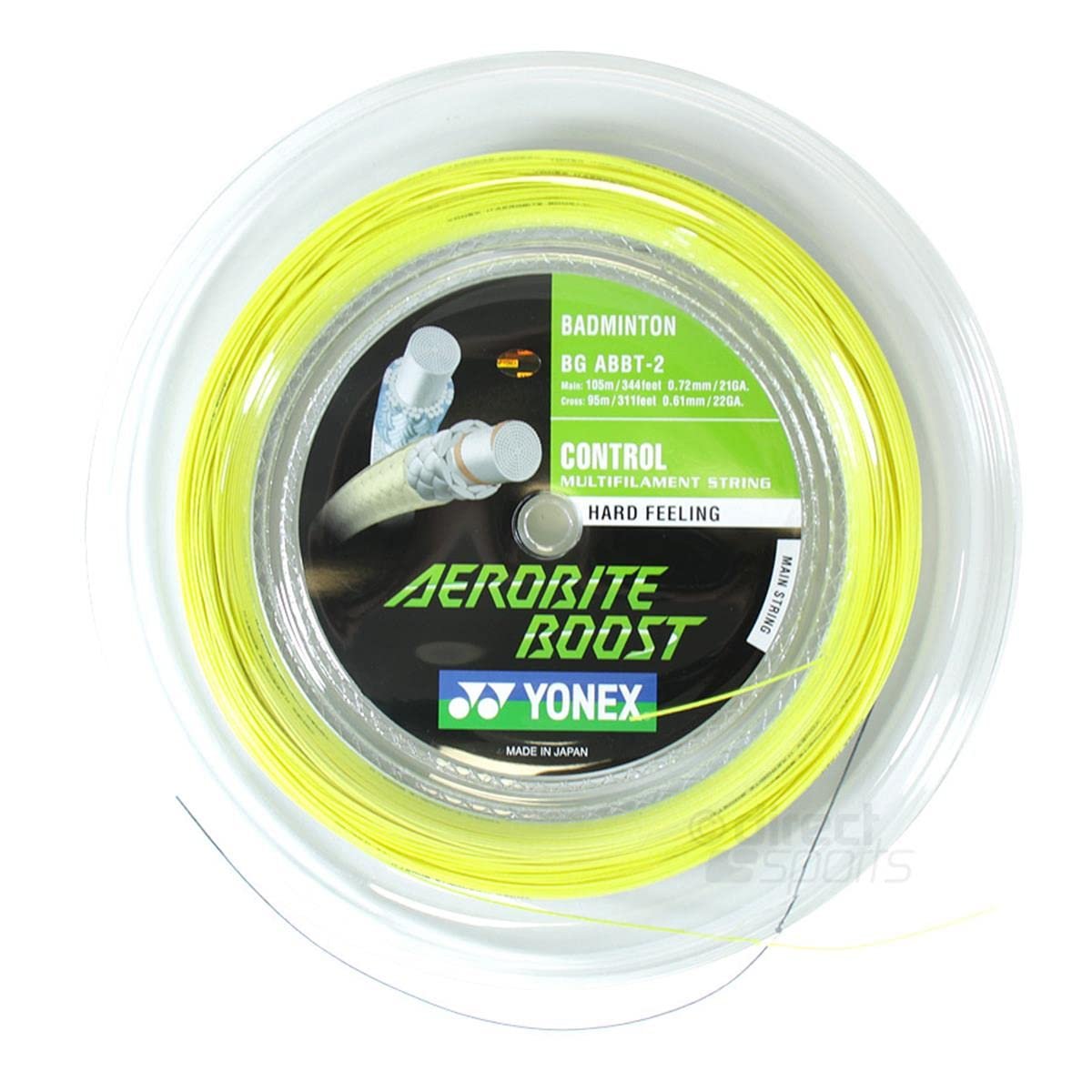 YONEX BG Aerobite Boost Badminton String Reel (Gray/Yellow)