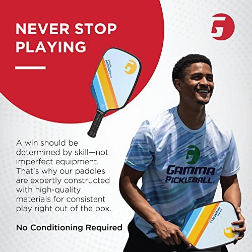 GAMMA Pickleball Paddles, Quantum Series, Micron 5.0, Neutron 5.0, Voltage 5.0, Atomic 5.0, USAPA Approved, Graphite Pickleball Paddle, Polypropylene Core, Honeycomb Grip, Great Feel, More Control