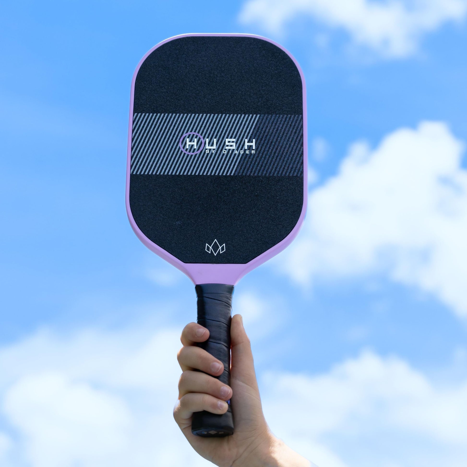 Diadem Hush | Quiet Pickleball Paddle, Double Thermoformed, Carbon Fiber Core, Power, Precision, Anti-Dampening Kraibon Technology (Purple)