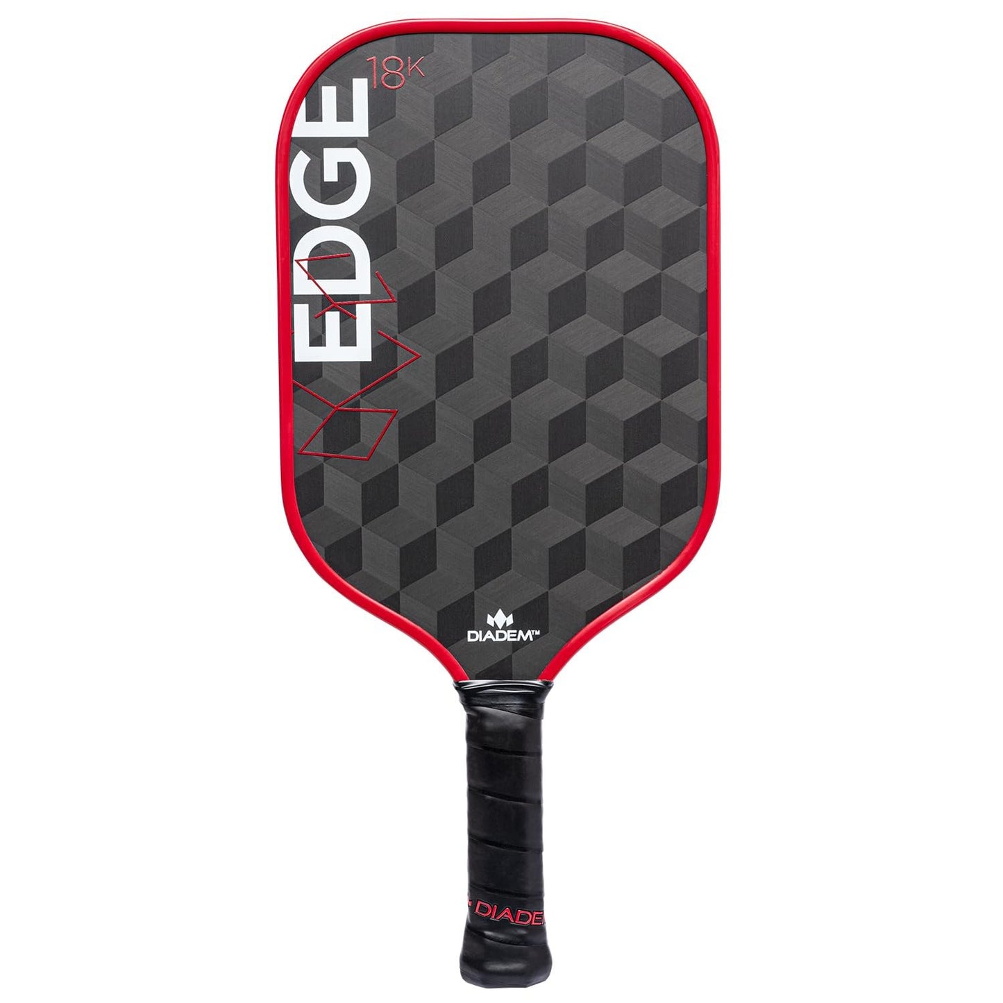 Diadem Edge 18K Pickleball Paddle USAPA Approved | 18K Carbon Fiber Face for Spin & Control | 16mm Control Paddle, Red