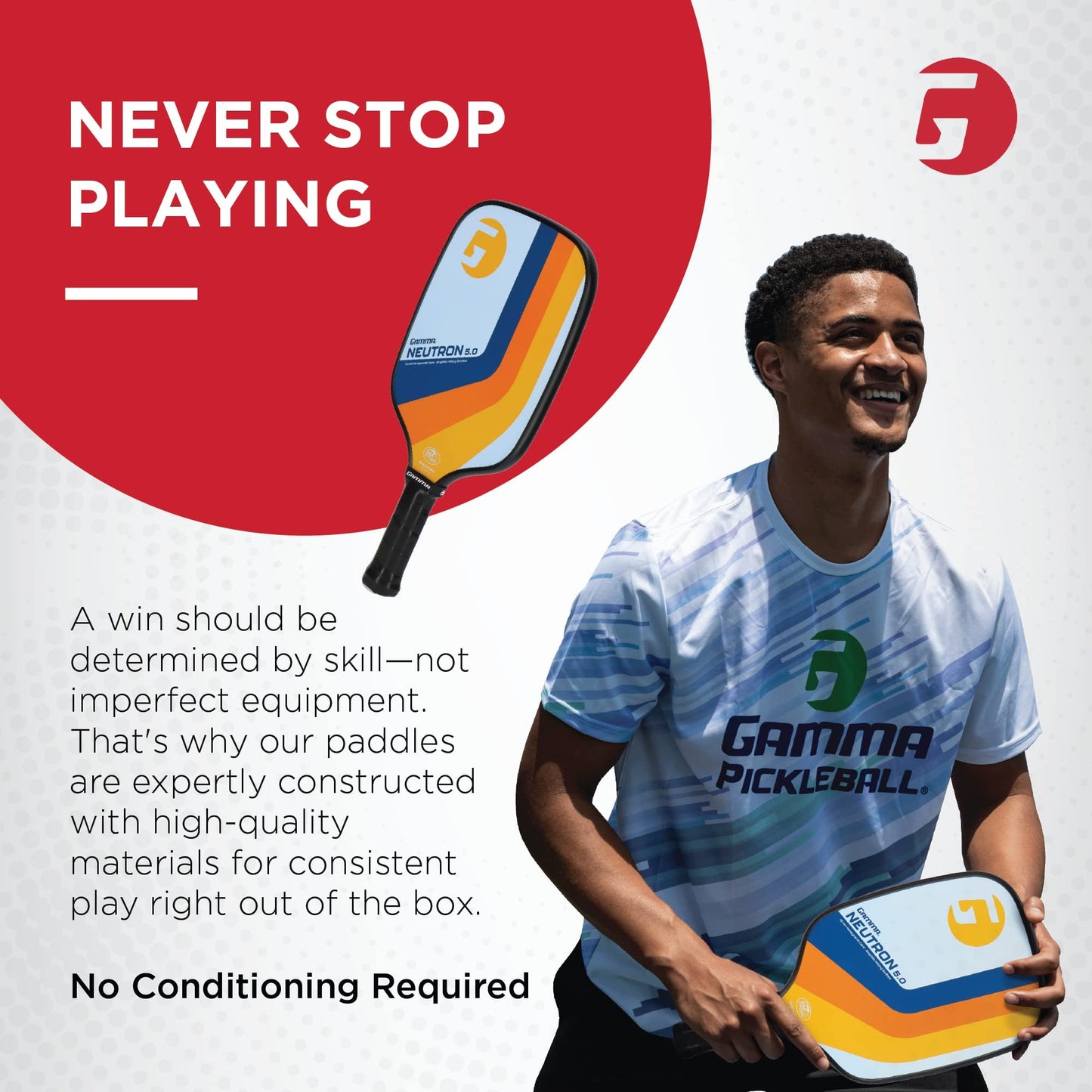 GAMMA Pickleball Paddles, Quantum Series, Micron 5.0, Neutron 5.0, Voltage 5.0, Atomic 5.0, USAPA Approved, Graphite Pickleball Paddle, Polypropylene Core, Honeycomb Grip, Great Feel, More Control
