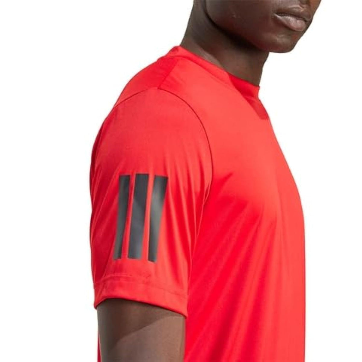 adidas Men's Club 3-Stripe Tennis Tee - Scarlet (Small)