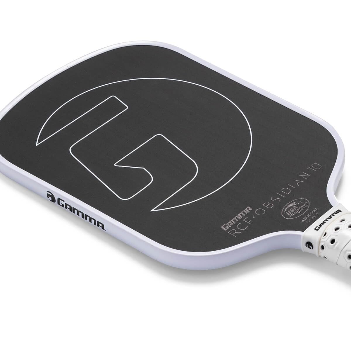 GAMMA Obsidian Carbon Fiber Pickleball Paddle, 10mm, 13mm, and 16mm Core Options, Comfortable Molded Foam Handle, and Customizable Handle Weight System