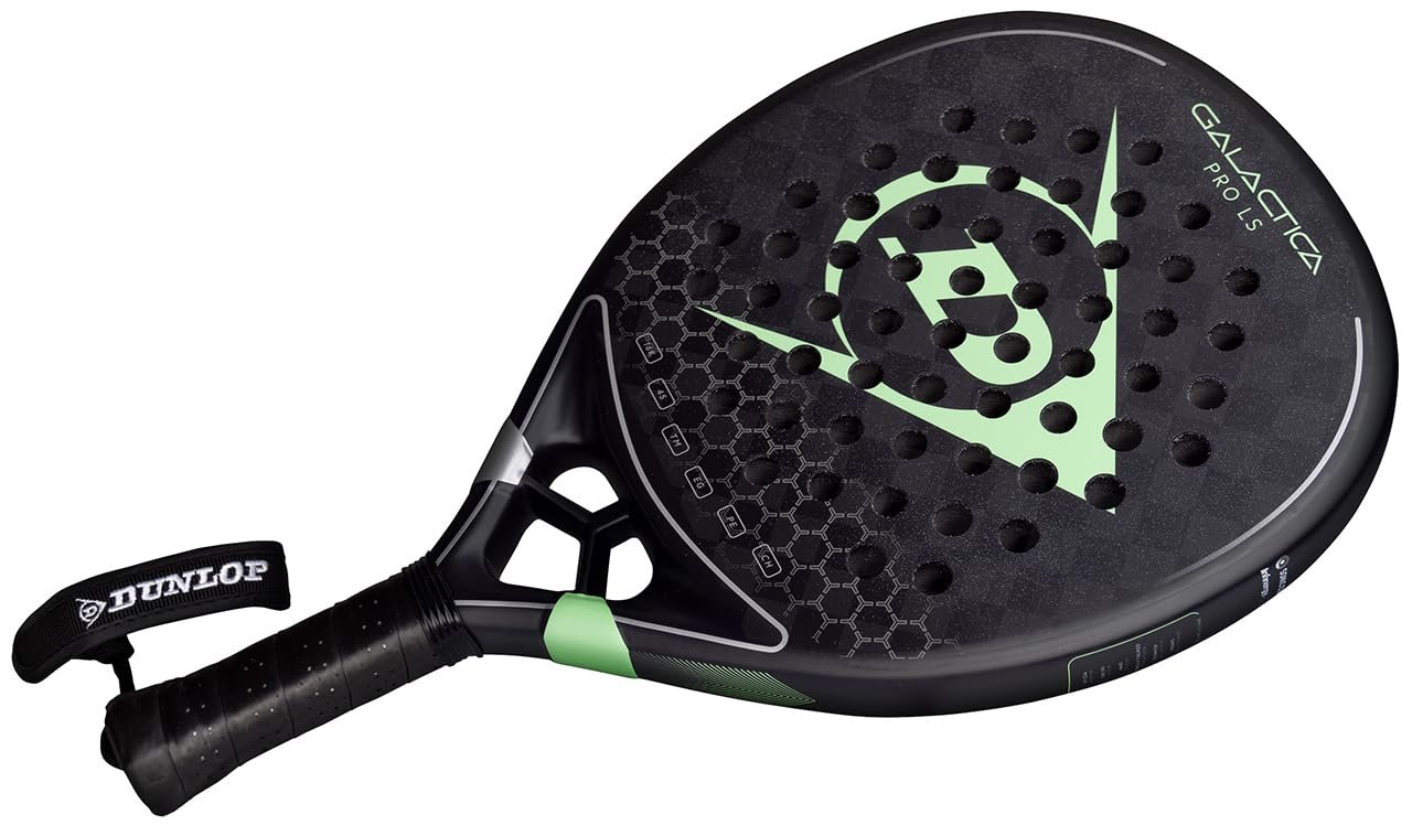 Dunlop Sports Galactica Pro LS Padel Racket, Black/Green V25