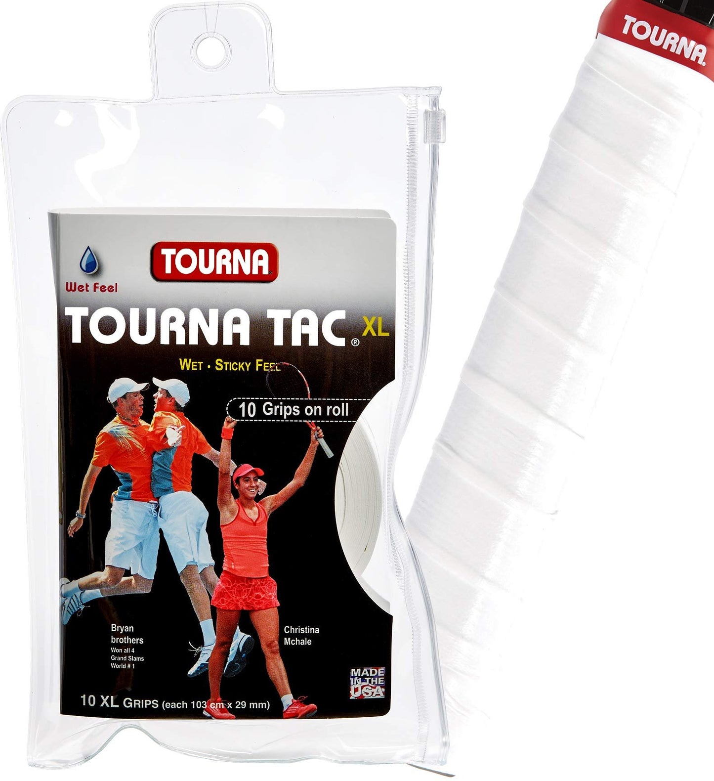 Tourna Tac 10 Pack Tacky Feel Tennis Grip, White