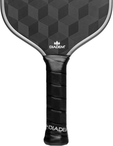 Diadem Sports, Edge 18K SP Pickleball Paddle, 18K Raw Carbon Face, Speed, Control, Spin, 14 mm Polymer Honeycomb Core, Fast Reloads and Quick Reactions, Silver