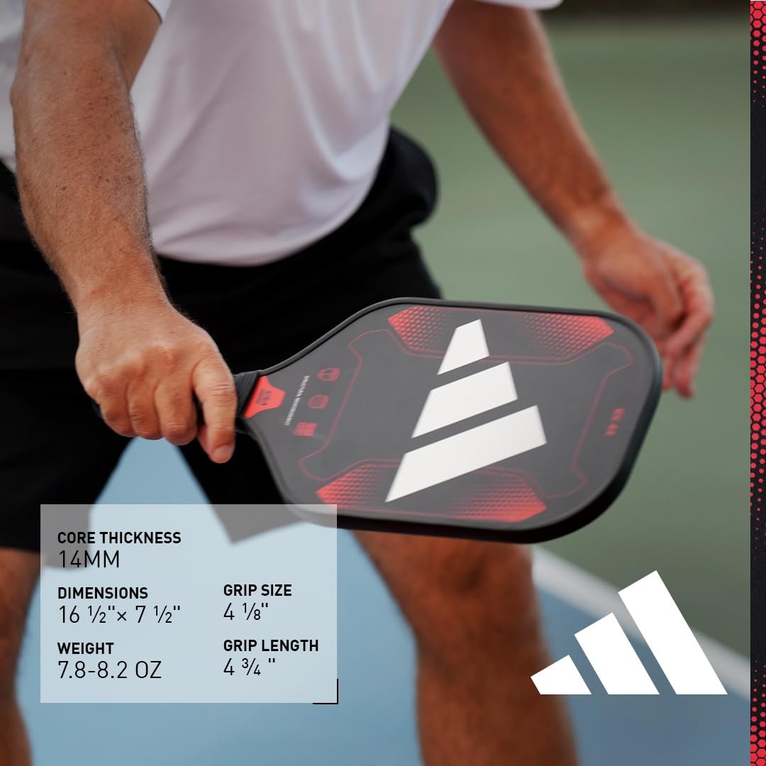 Adidas RX 44 Pickleball Paddle -Fiberglass Surface-Classic Multilayer Construction-HD Polypropylene Honeycomb Core-Features Spinblade Grit-Designed for Intermediate to Advanced Players-USAPA Approved