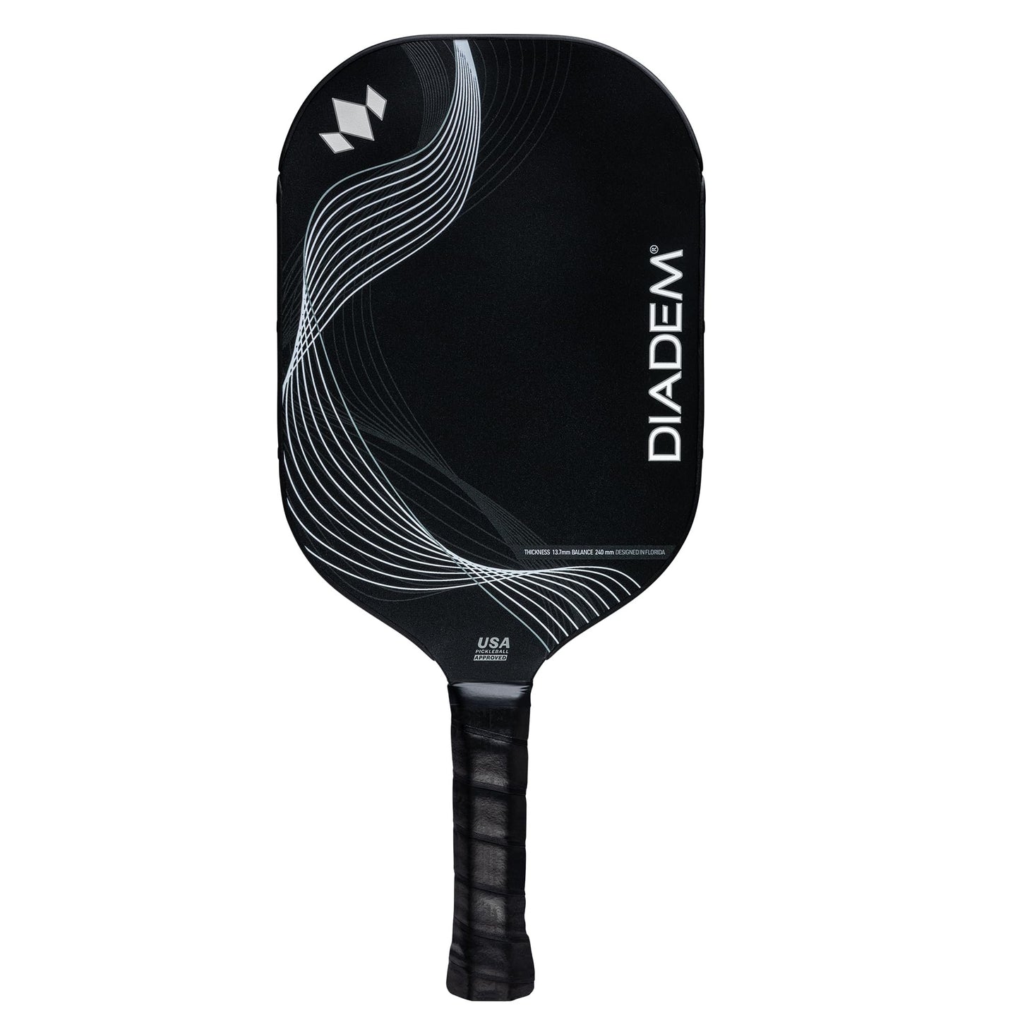 Diadem Icon Infinity Pro Pickleball Paddle | USAPA Approved | Dual Foam Core & Carbon Fiber | Maximum Power, Control, and Spin | High Performance with Replaceable Edge Guard (Ghost White)