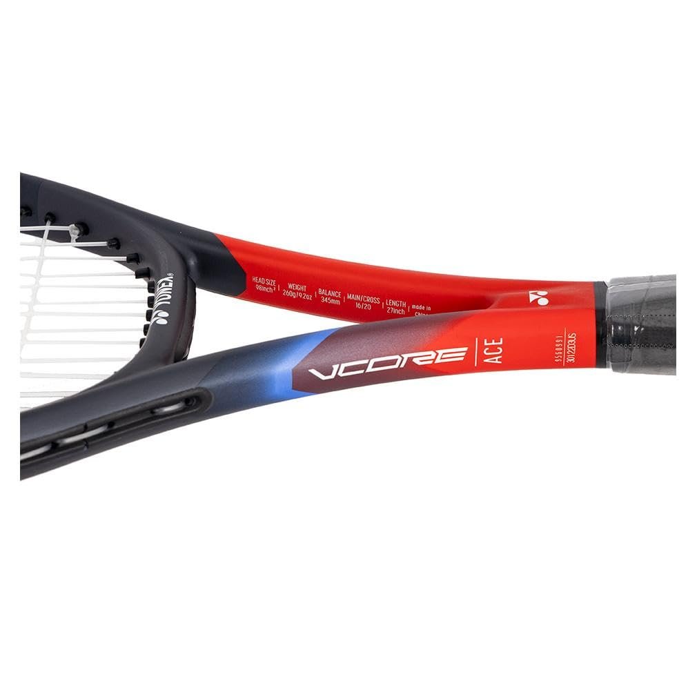YONEX 2023 Vcore Ace Pre Strung Tennis Racquet, Scarlet