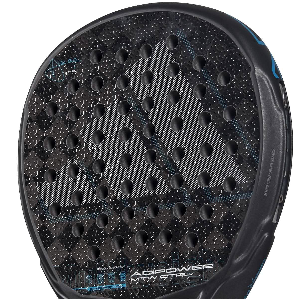 adidas Adipower Multiweight Ctrl 3.4 Racket Álex Ruiz - Black Blue, Round Shape, EVA High Memory Foam, Carbon 18K
