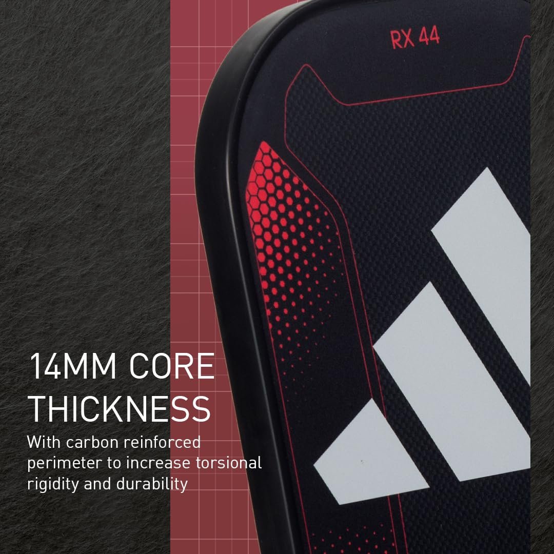 Adidas RX 44 Pickleball Paddle -Fiberglass Surface-Classic Multilayer Construction-HD Polypropylene Honeycomb Core-Features Spinblade Grit-Designed for Intermediate to Advanced Players-USAPA Approved