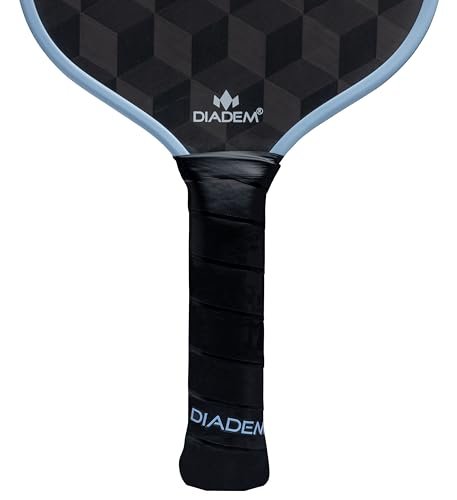 Diadem Sports, Edge 18K SP Pickleball Paddle, 18K Raw Carbon Face, Speed, Control, Spin, 14 mm Polymer Honeycomb Core, Fast Reloads and Quick Reaction (Arctic Mist)