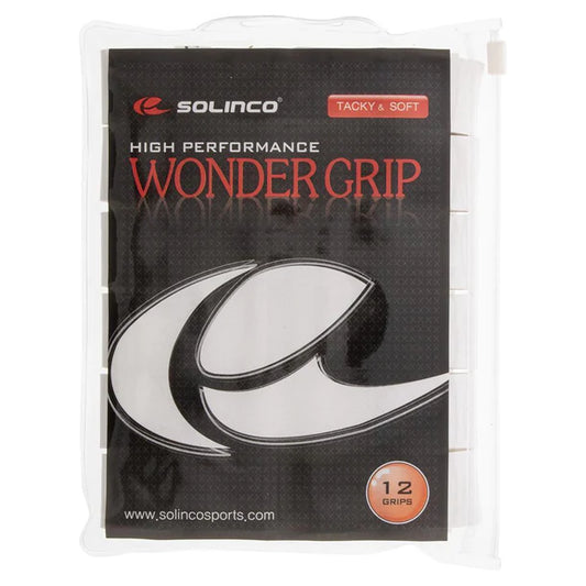 Solinco Wonder Tacky Tennis Over Grip White 12 Pack
