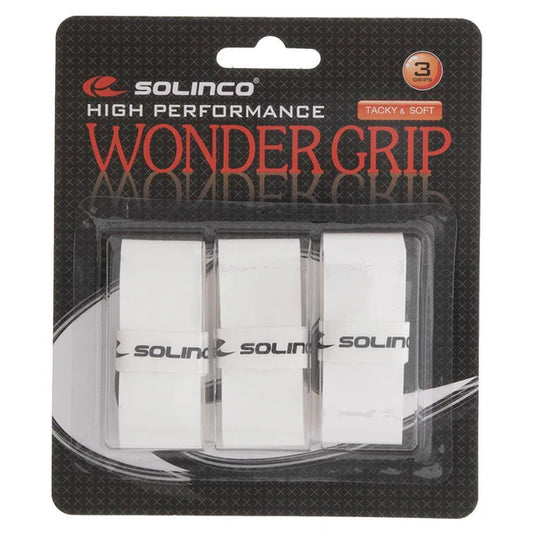 Solinco Wonder Tacky Tennis Over Grip White 3 Pack