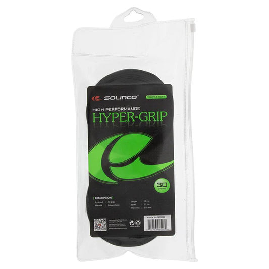 Solinco Hyper Extra Tacky Tennis Over Grip Black 30 Pack