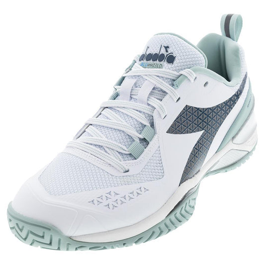 Diadora   Women's Blushield Torneo 2 AG Tennis Shoes White and Legion Blue