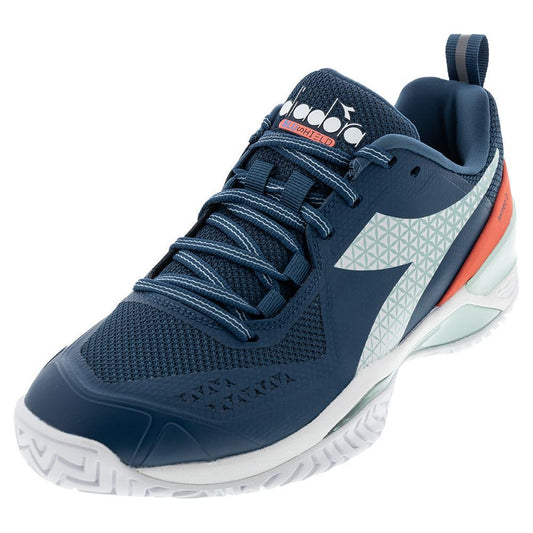 Diadora  Women's Blushield Torneo 2 AG Tennis Shoes Legion Blue and White