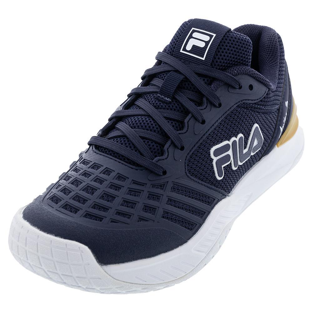Fila Women's Axilus 3 Tennis Shoes Navy and White